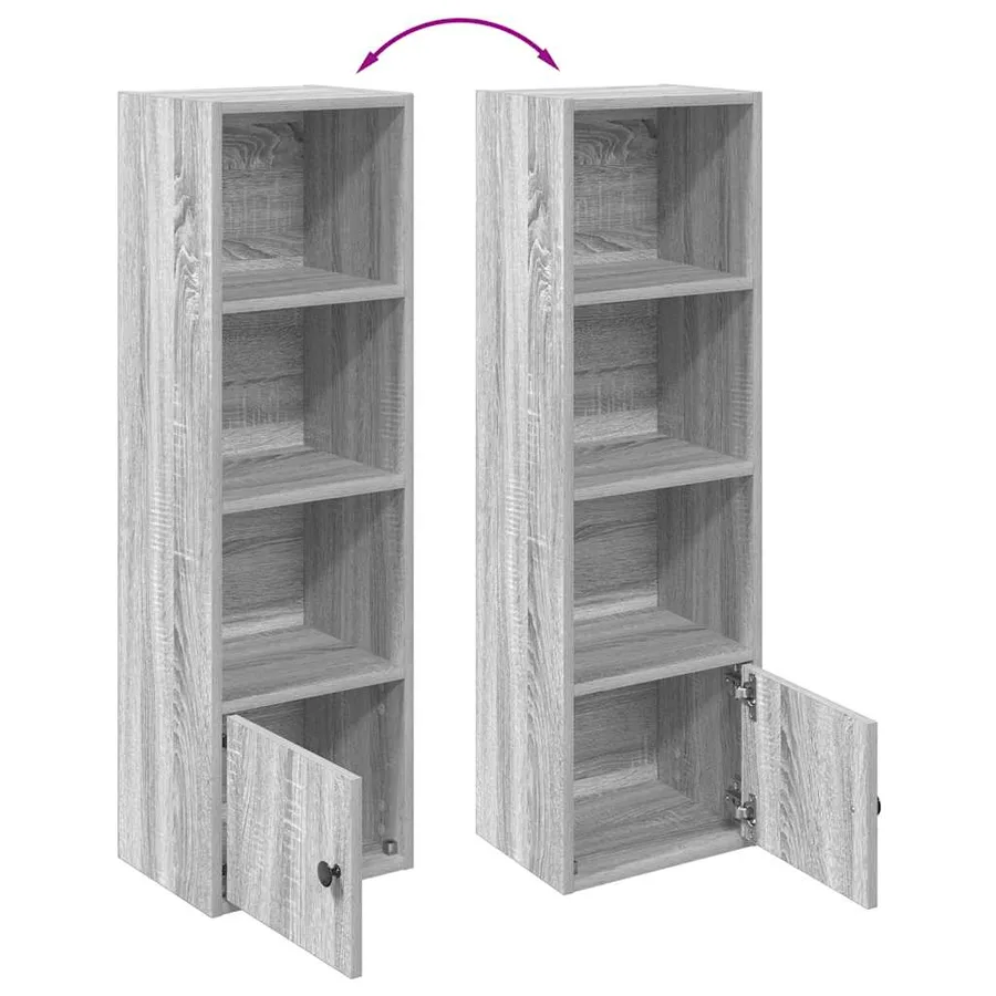 Bibliothèque sonoma gris 31x24x102 cm bois d'ingénierie - 8