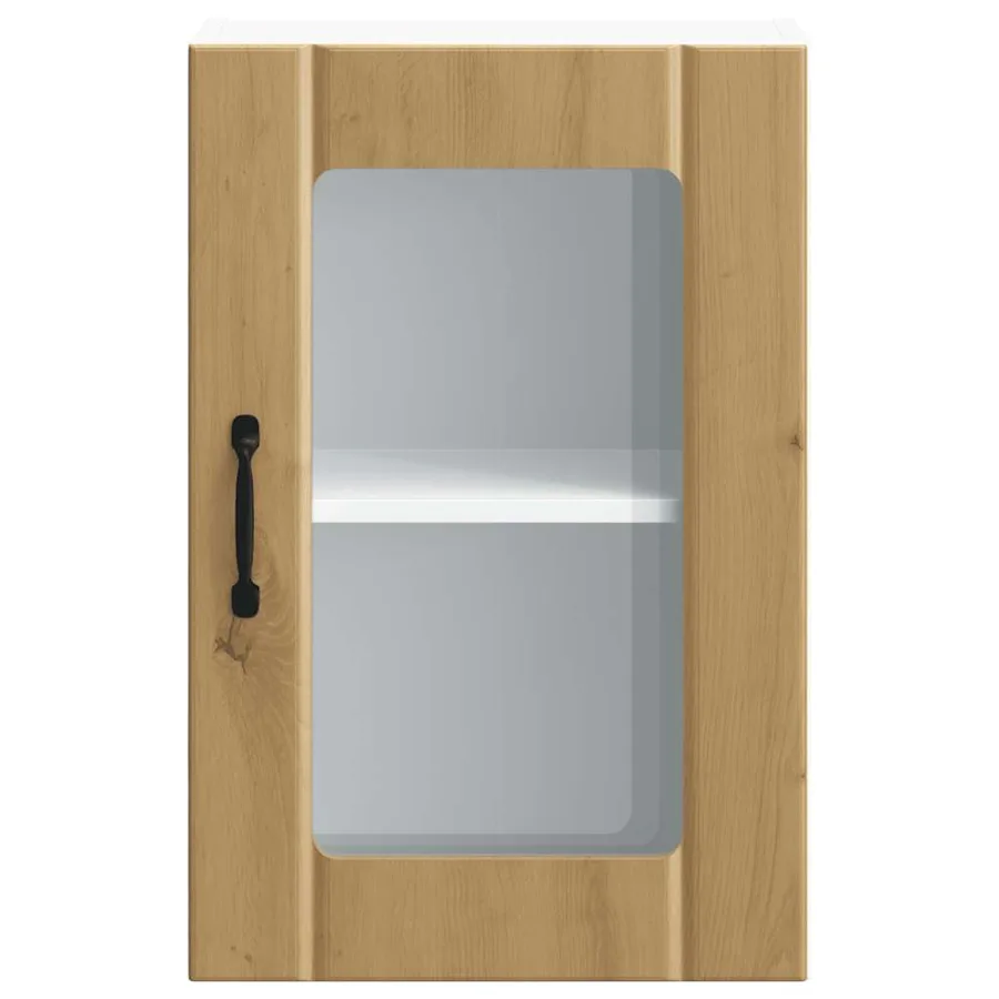 Armoire murale de cuisine porte en verre Lucca chêne artisanal - 6