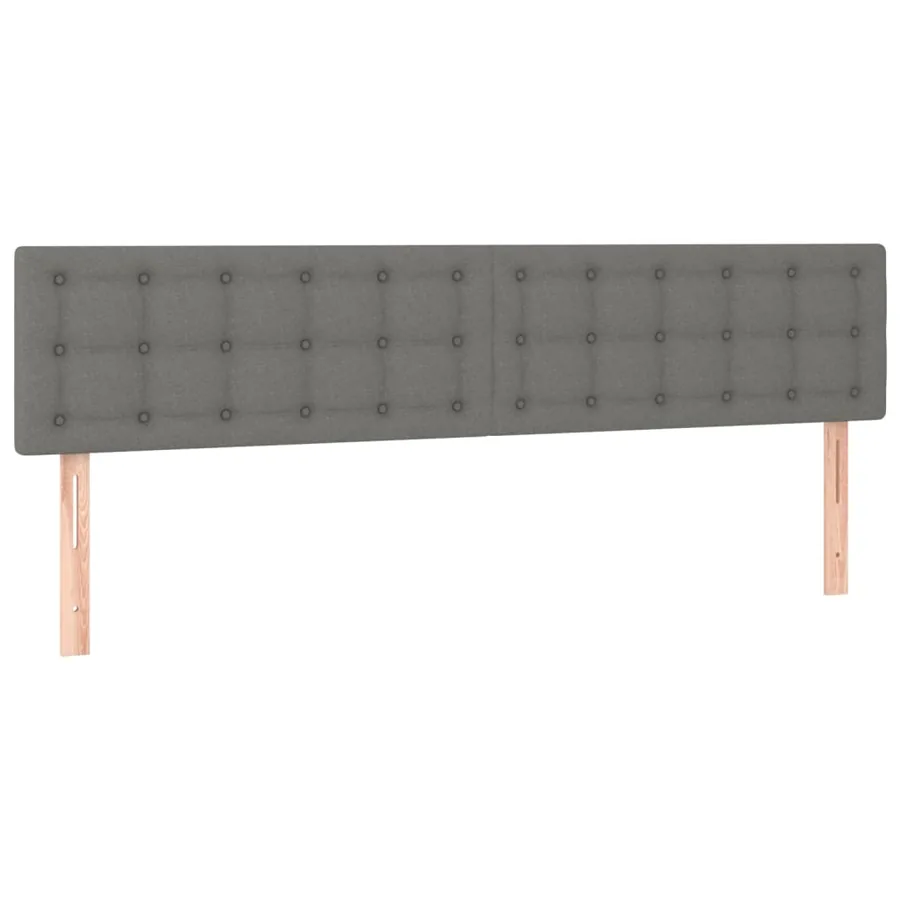 Sommier à lattes de lit avec matelas Gris foncé 200x200cm Tissu - 6