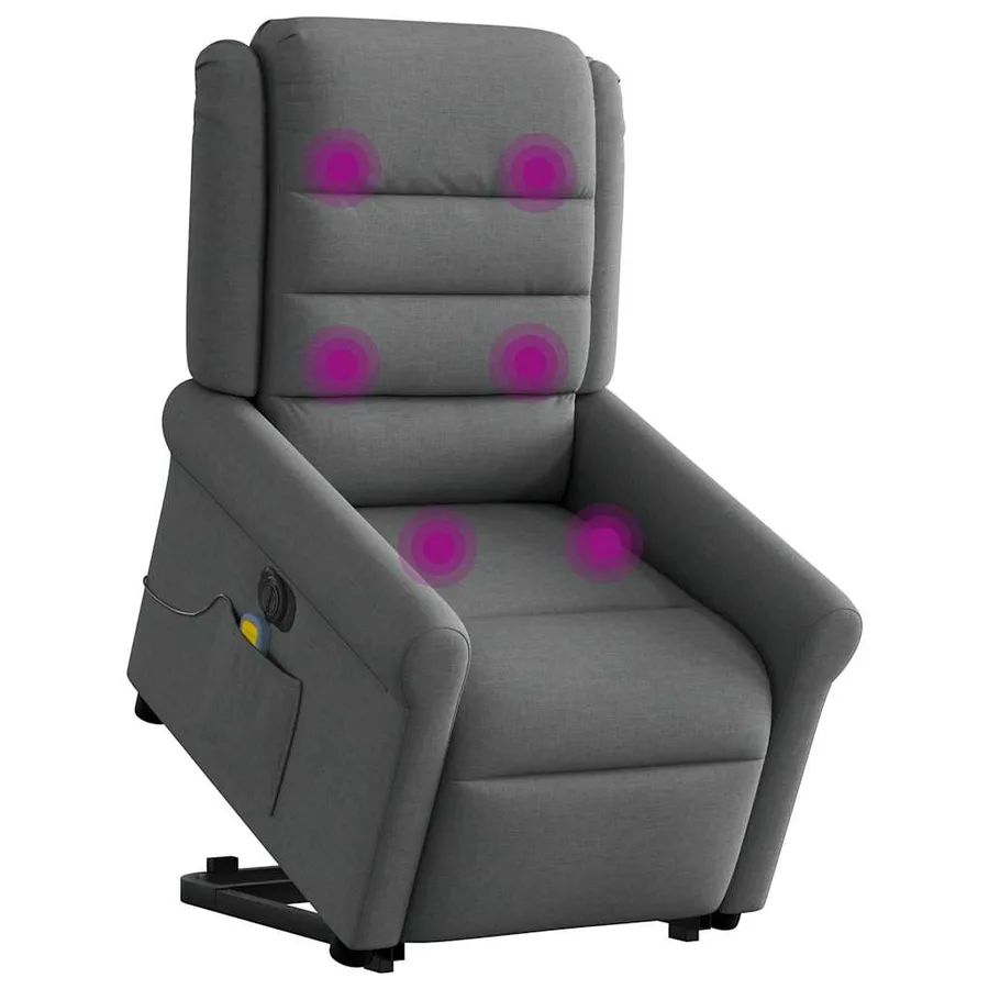 Fauteuil inclinable de massage électrique Gris foncé Tissu - 2