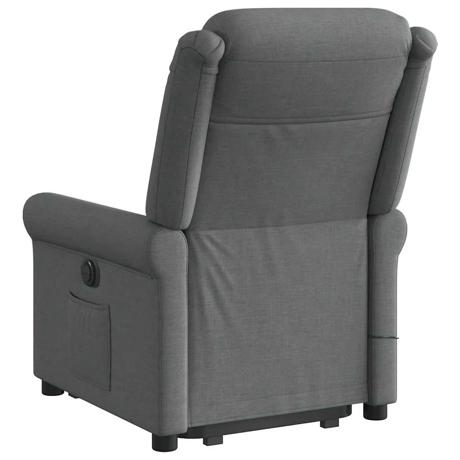 Fauteuil inclinable de massage électrique Gris foncé Tissu - 7
