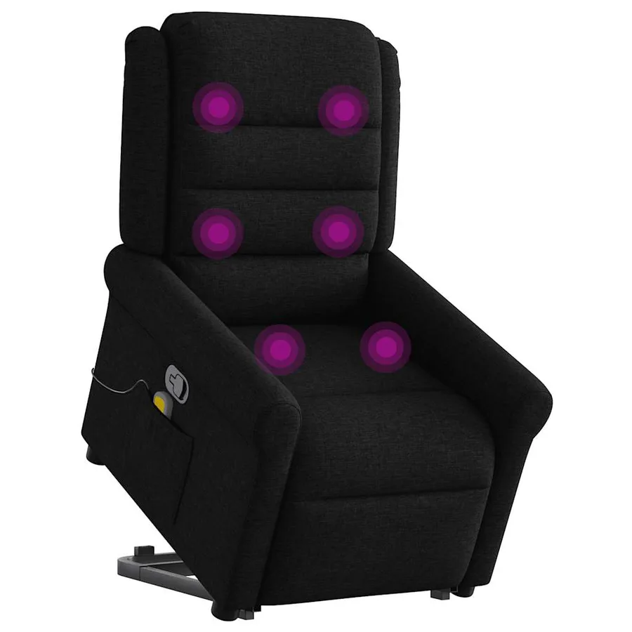 Fauteuil de massage inclinable Noir Tissu - 2