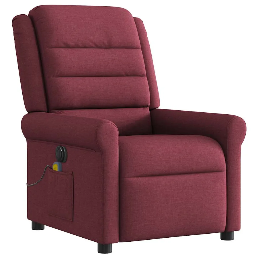 Fauteuil de massage inclinable électrique Rouge bordeaux Tissu - 4