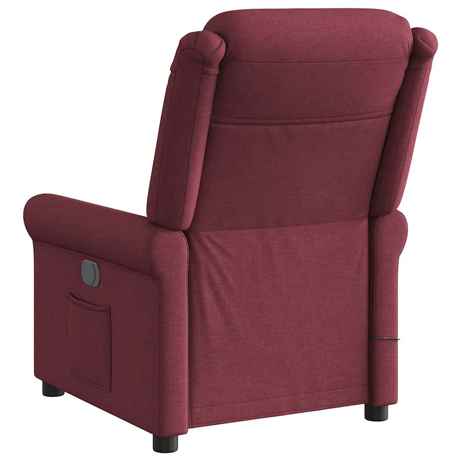 Fauteuil de massage inclinable électrique Rouge bordeaux Tissu - 7