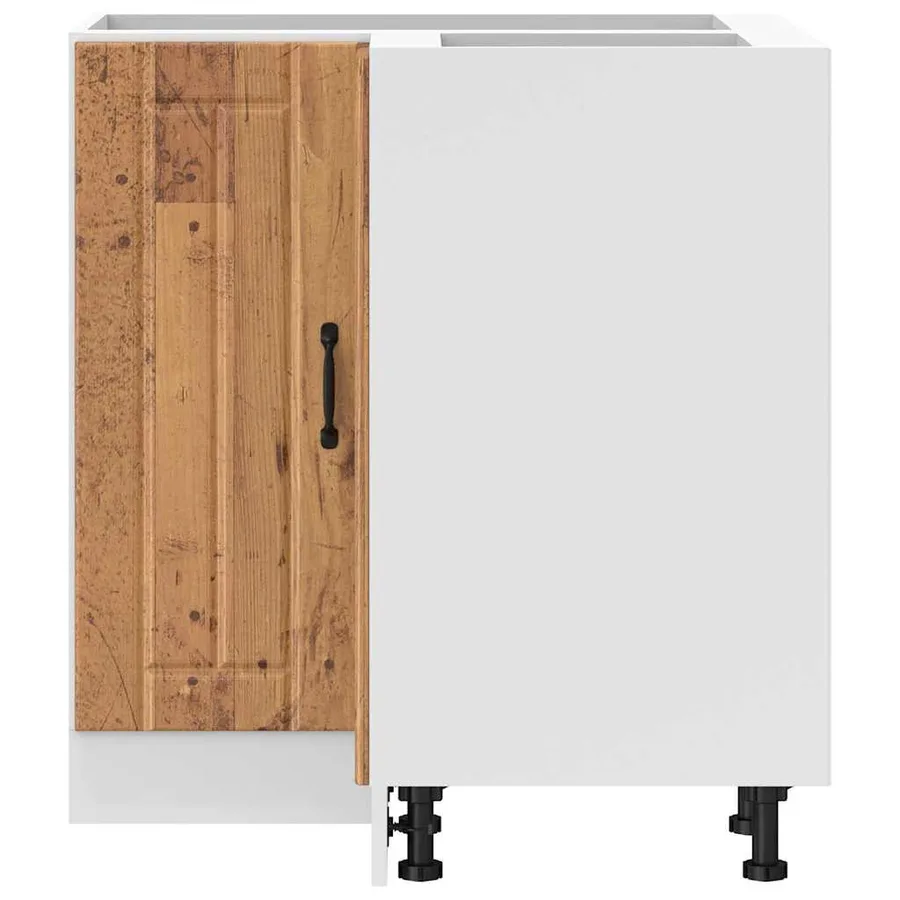 Armoire d'angle de cuisine Lucca vieux bois bois d'ingénierie - 5