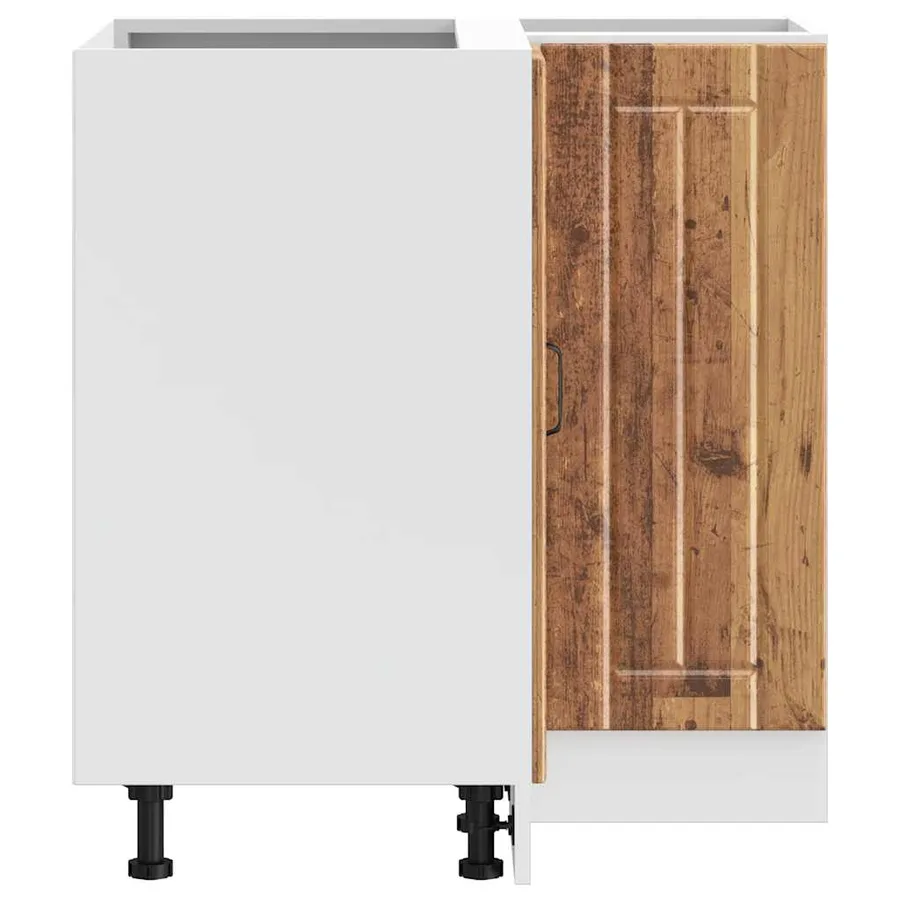 Armoire d'angle de cuisine Lucca vieux bois bois d'ingénierie - 7
