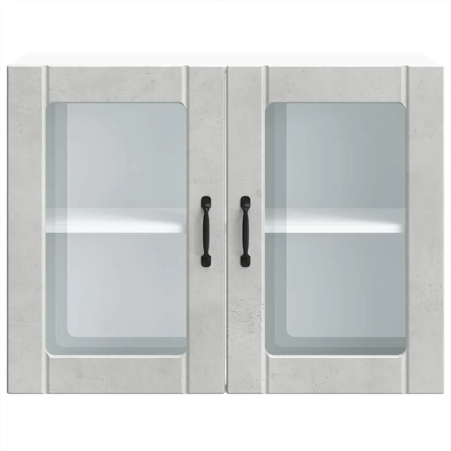 Armoire murale de cuisine avec porte en verre Lucca gris béton - 6
