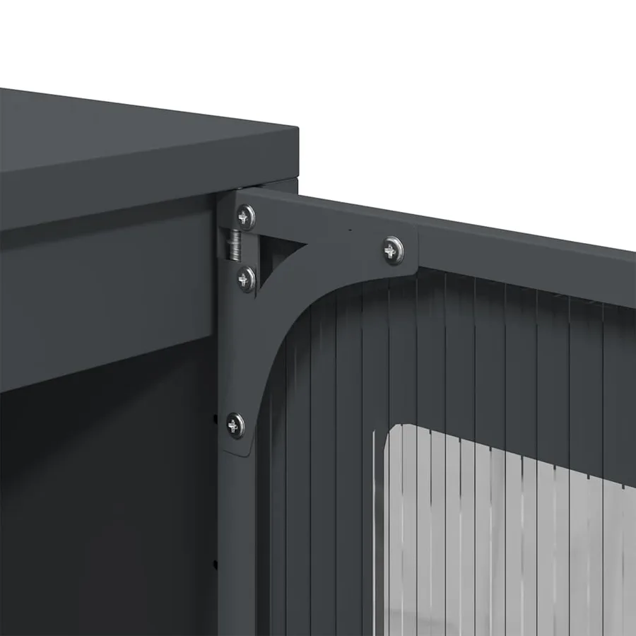 Buffet anthracite 100,5x39x107 cm acier laminé à froid - 11