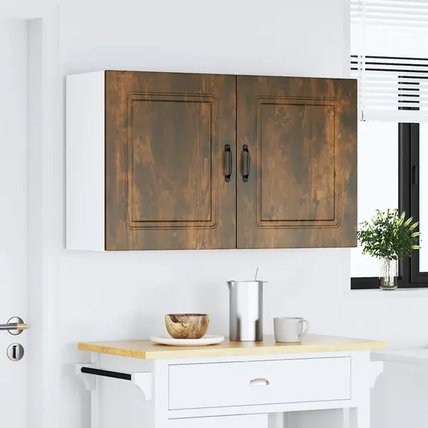 Armoires murales de cuisine 2 pcs Kalmar en bois d'ingénierie chêne fumé