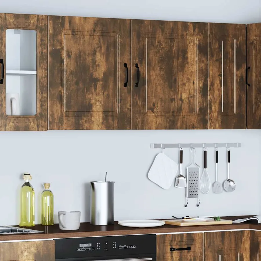 Armoires murales de cuisine 2 pcs Kalmar en bois d'ingénierie chêne fumé - 3