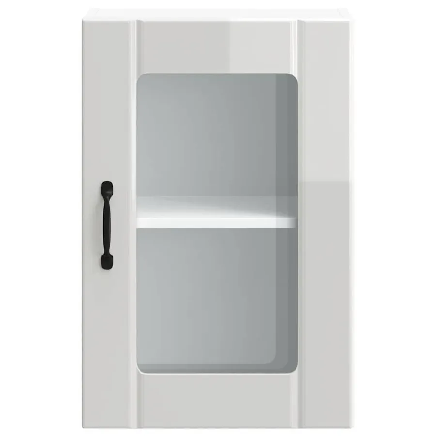 Armoire murale cuisine avec porte en verre Lucca blanc brillant - 6