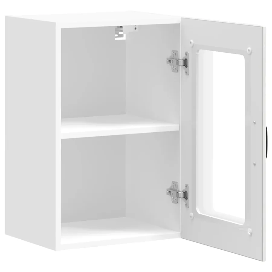 Armoire murale cuisine avec porte en verre Lucca blanc brillant - 7