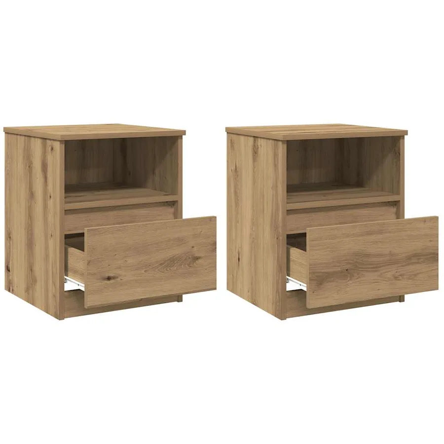 Tables chevet 2 pcs chêne artisanal 40x40x50 cm bois ingénierie - 2