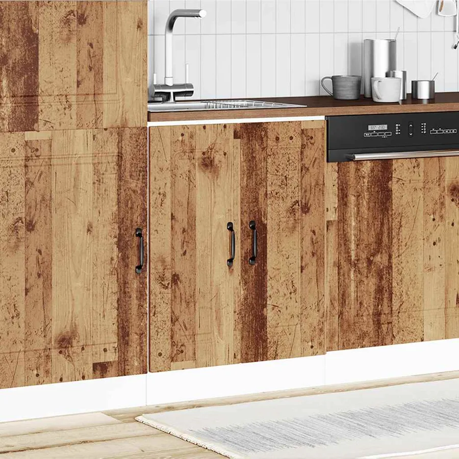 Meuble bas pour évier Kalmar vieux bois bois d'ingénierie - 3