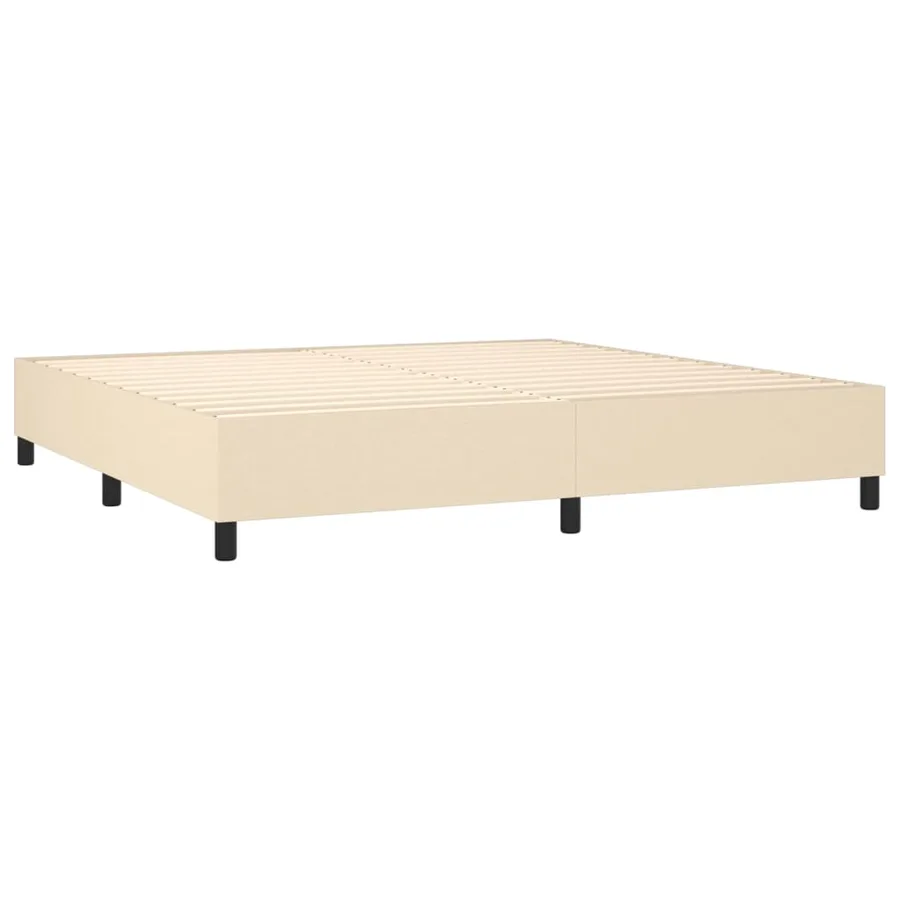 Sommier à lattes de lit avec matelas Crème 160x200 cm Tissu - 6