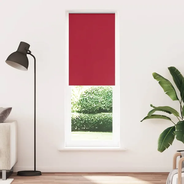 Store enrouleur occultant rouge largeur du tissu 75,7 cm