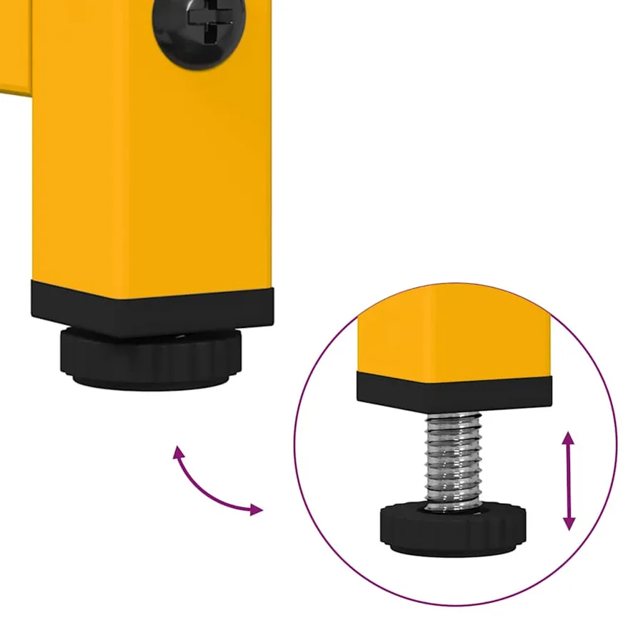 Table de chevet jaune moutarde 36x39x78 cm acier laminé à froid - 9