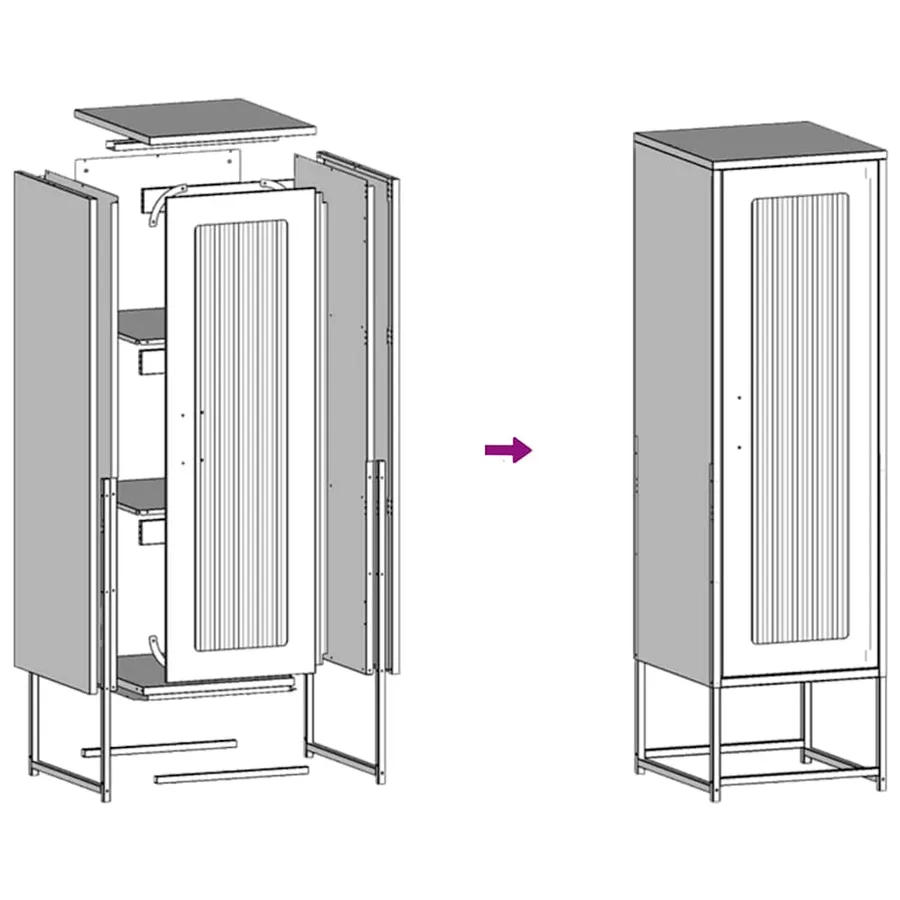 Buffet haut blanc 36x39x123 cm acier laminé à froid - 12