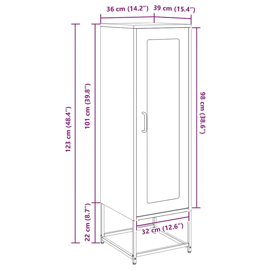Buffet haut blanc 36x39x123 cm acier laminé à froid - 14