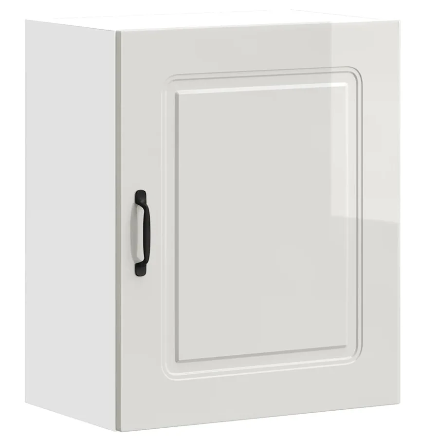 Meuble haut de cuisine Kalmar en bois d'ingénierie blanc brillant - 2