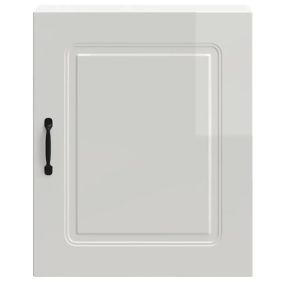 Meuble haut de cuisine Kalmar en bois d'ingénierie blanc brillant - 5