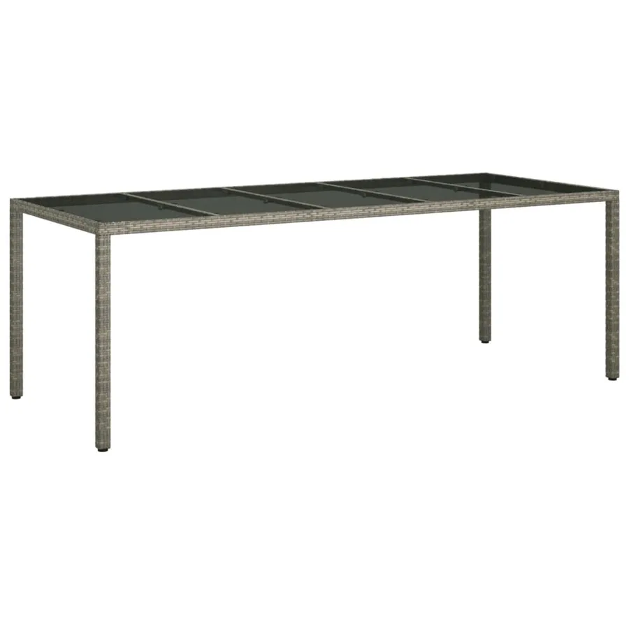 Ensemble à manger de jardin 9 pcs coussins gris résine tressée - 5