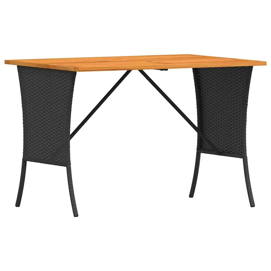 Table de jardin avec dessus en bois d'acacia noir 105x75x72 cm - 2
