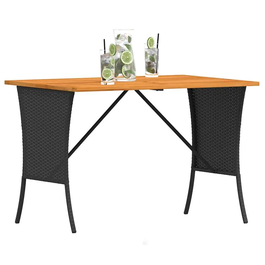 Table de jardin avec dessus en bois d'acacia noir 105x75x72 cm - 4