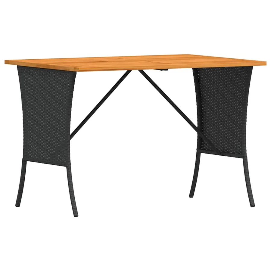 Table de jardin avec dessus en bois d'acacia noir 105x75x72 cm - 7
