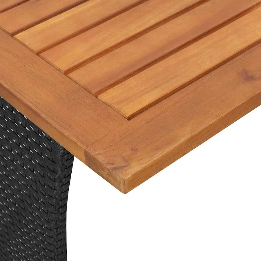 Table de jardin avec dessus en bois d'acacia noir 105x75x72 cm - 9