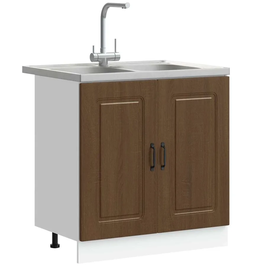 Armoire de cuisine Kalmar Chêne brun 80 x 46 x 81,5 cm - 3