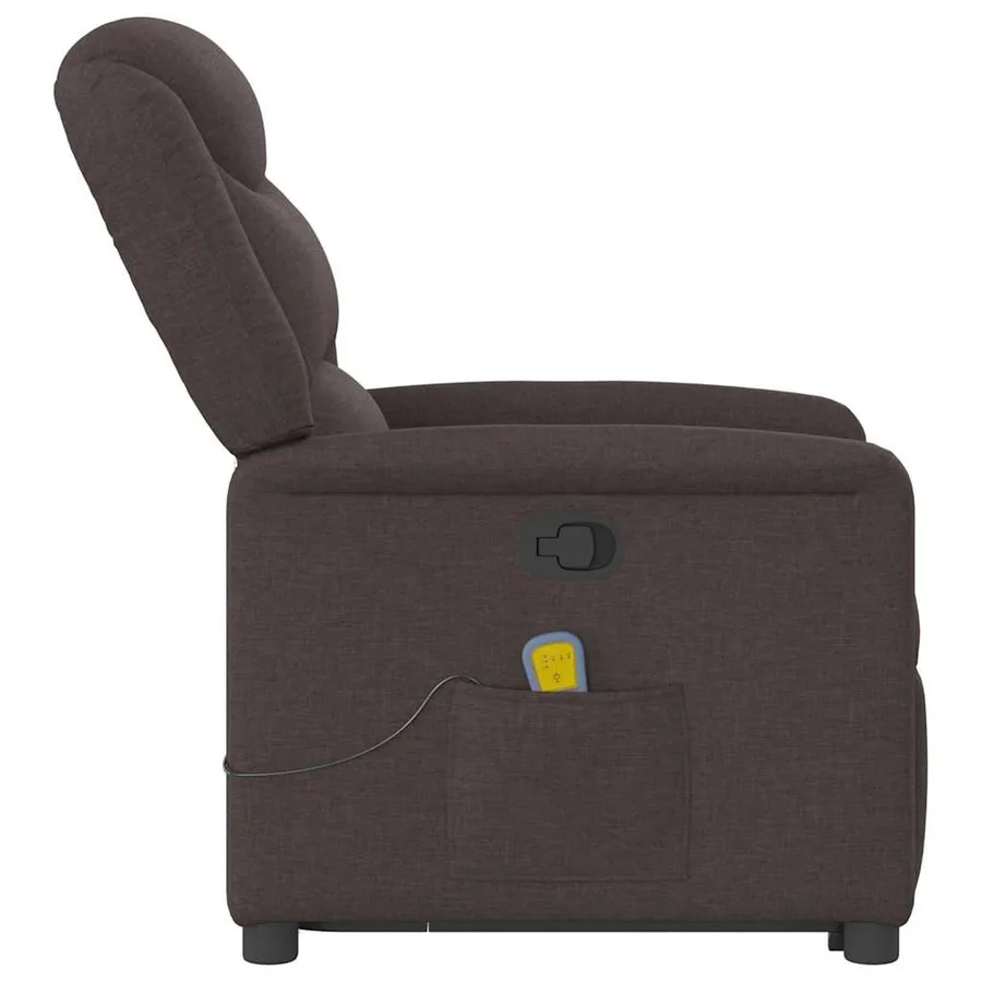 Fauteuil inclinable de massage Marron foncé Tissu - 6