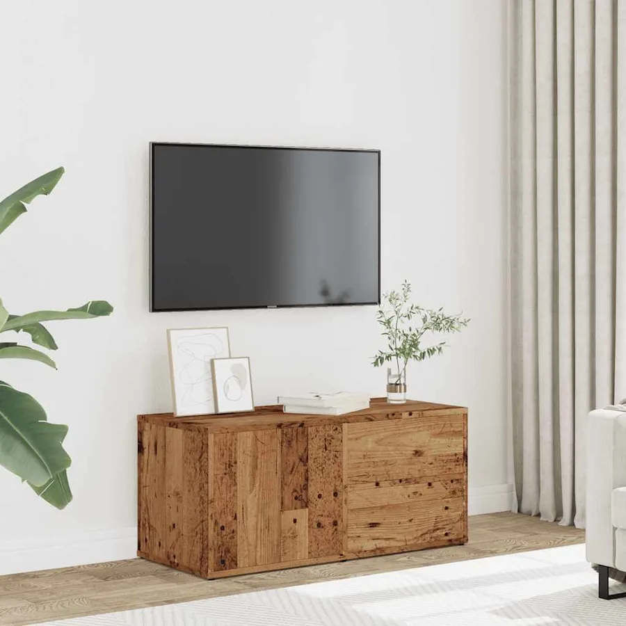 Meuble TV vieux bois 80x34x35,5 cm bois d'ingénierie - 3