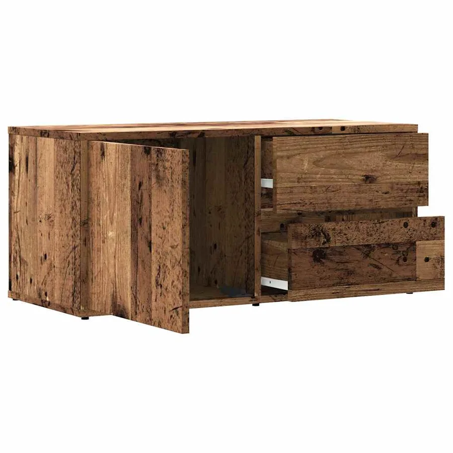 Meuble TV vieux bois 80x34x35,5 cm bois d'ingénierie - 9