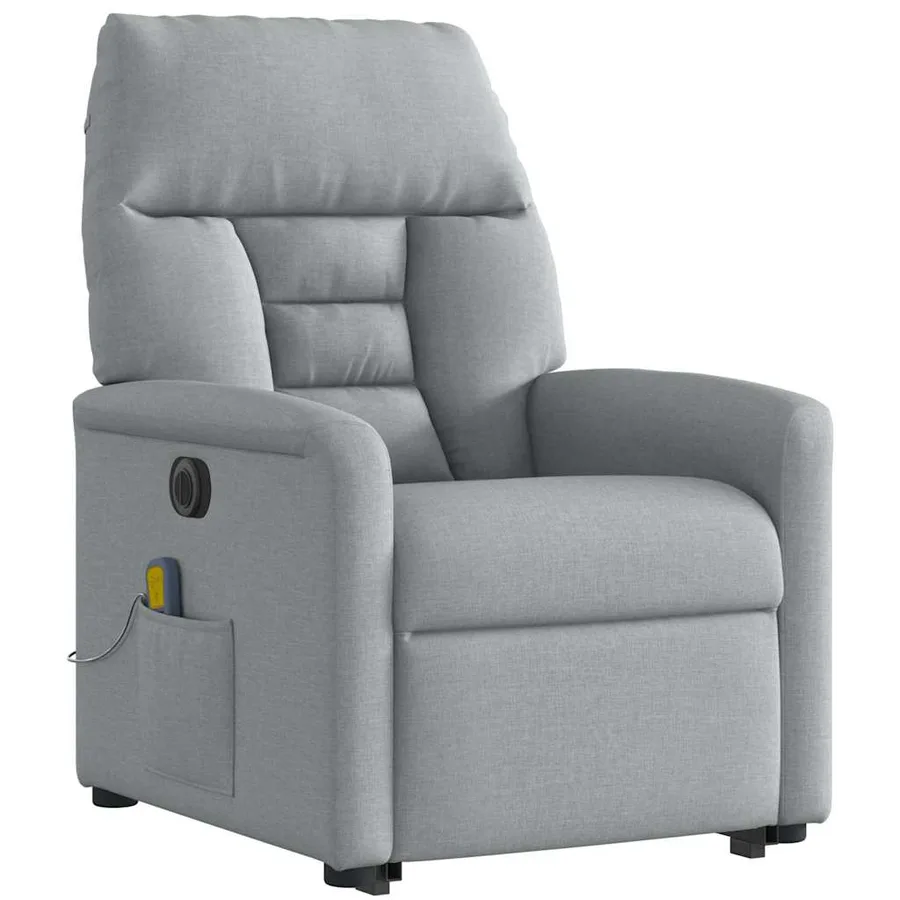 Fauteuil inclinable de massage électrique Gris clair Tissu - 4