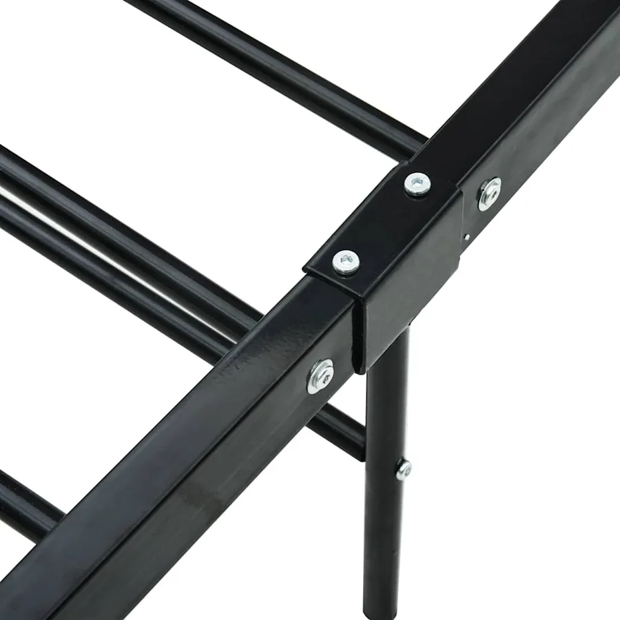 Cadre de lit sans matelas noir métal 100x200 cm - 6