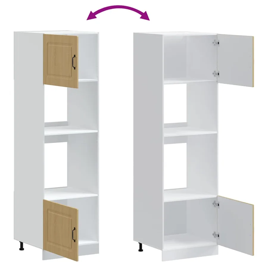 Armoires de four 2 pièces "Kalmar" en bois d'ingénierie chêne Sonoma - 8