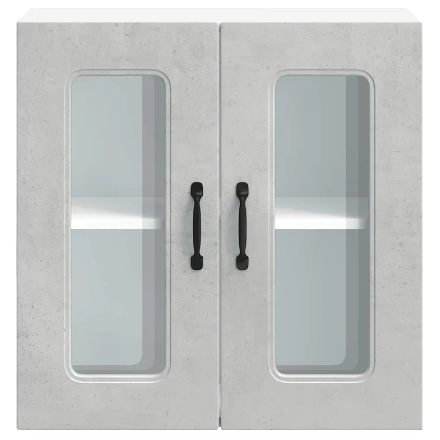 Armoire murale de cuisine avec porte en verre Kalmar gris béton - 7