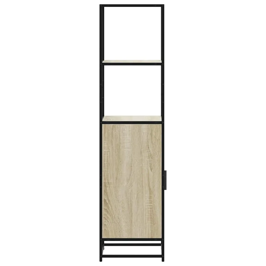 Buffet haut chêne sonoma 35,5x35x139 cm bois d'ingénierie métal - 6
