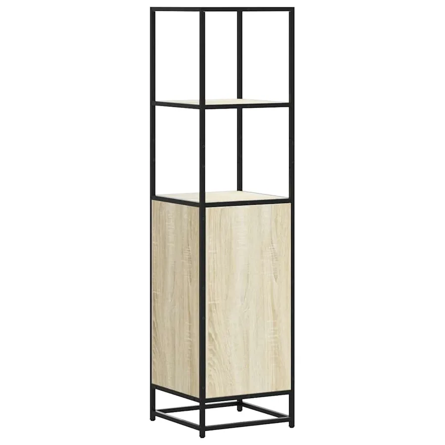 Buffet haut chêne sonoma 35,5x35x139 cm bois d'ingénierie métal - 7