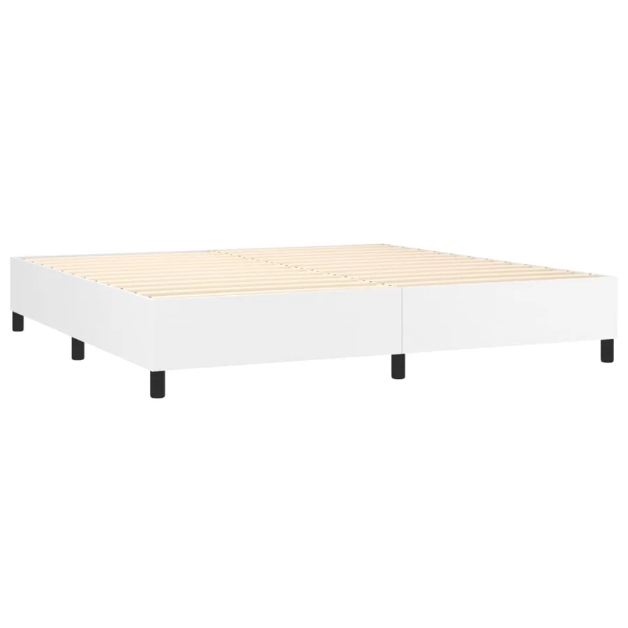 Sommier à lattes de lit avec matelas Blanc 200x200cm Similicuir - 4