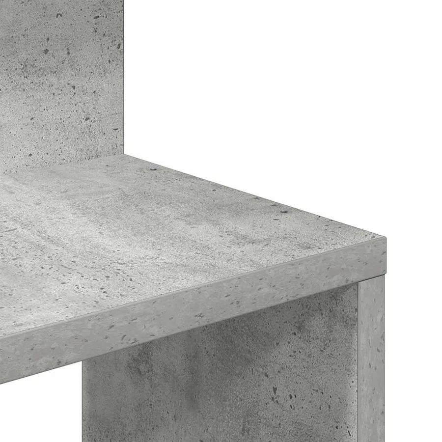 Étagère murale d'angle gris béton 32x32x127,5cm bois ingénierie - 7