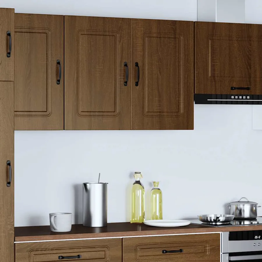 Armoire murale de cuisine Kalmar chêne marron bois d'ingénierie - 2