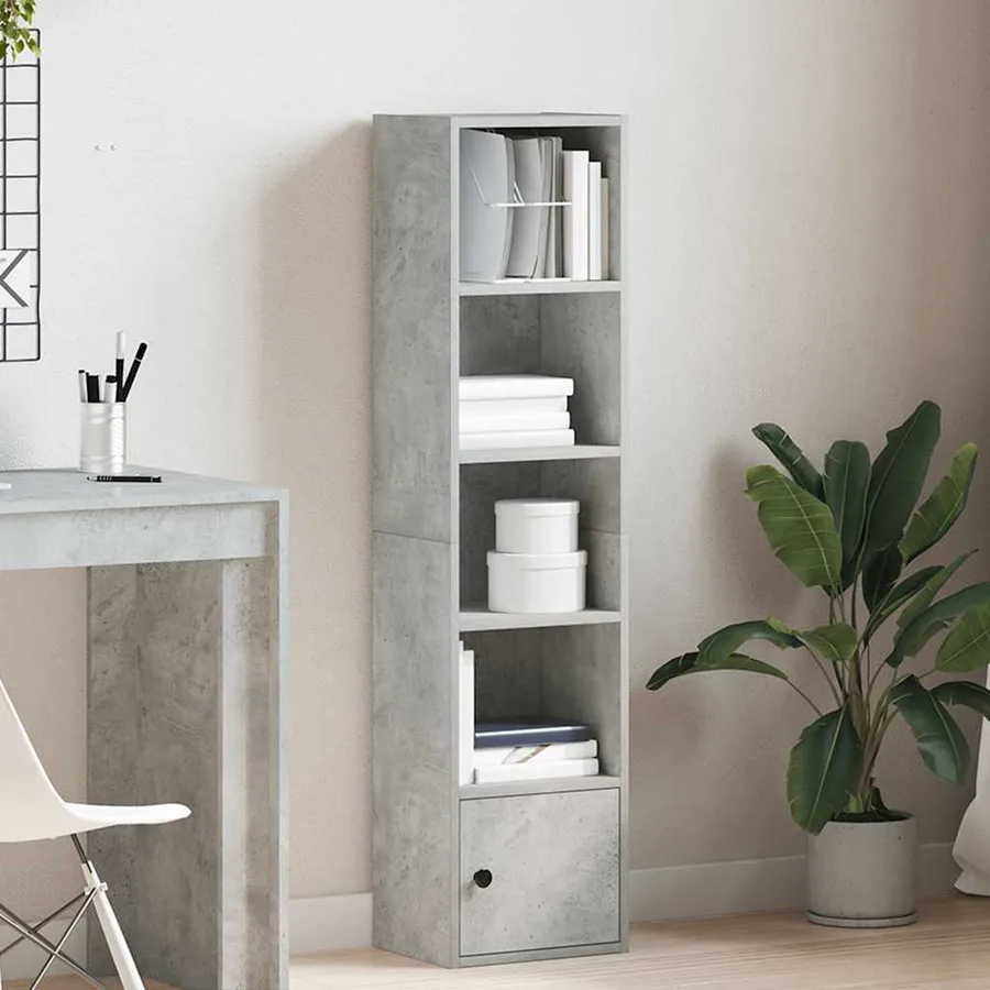 Bibliothèque gris béton 31x24x127 cm bois d'ingénierie - 3