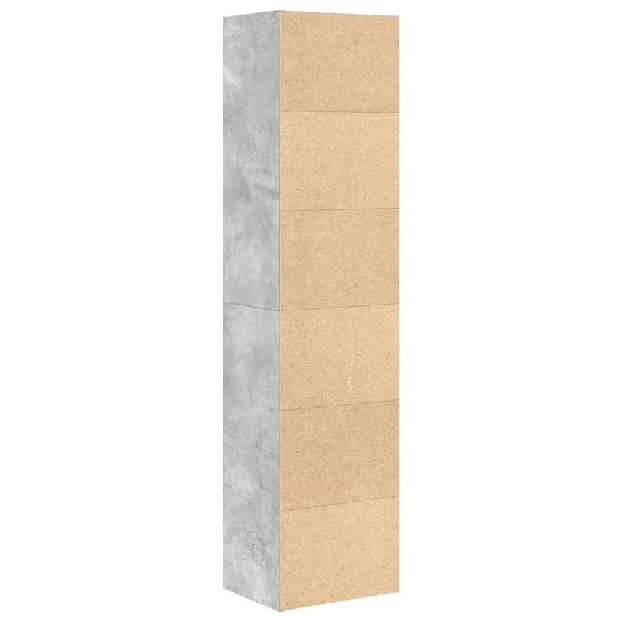 Bibliothèque gris béton 31x24x127 cm bois d'ingénierie - 6
