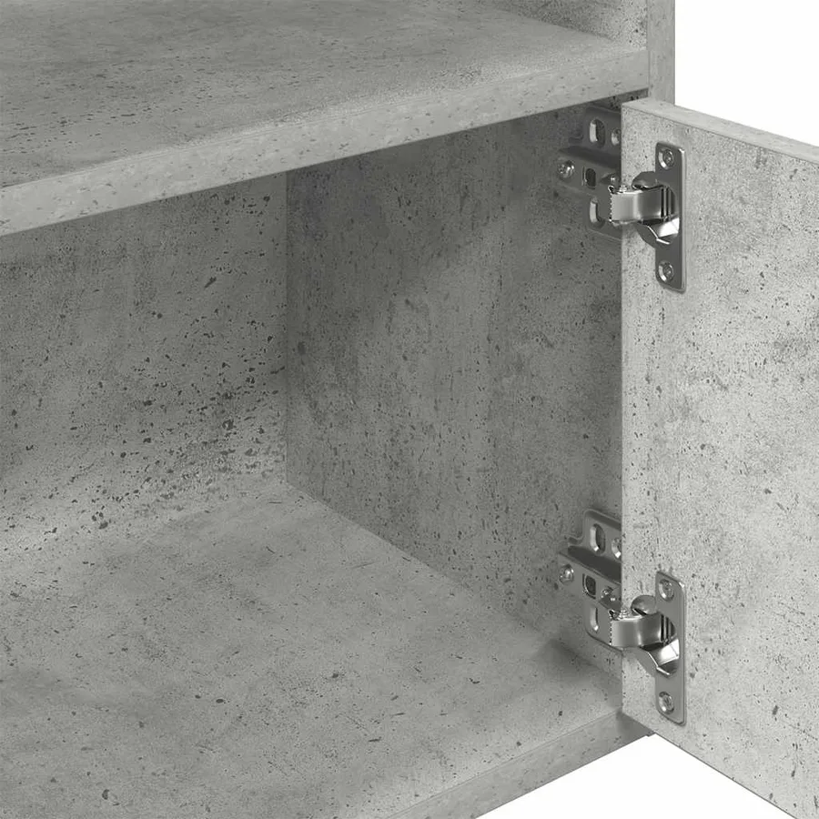 Bibliothèque gris béton 31x24x127 cm bois d'ingénierie - 8
