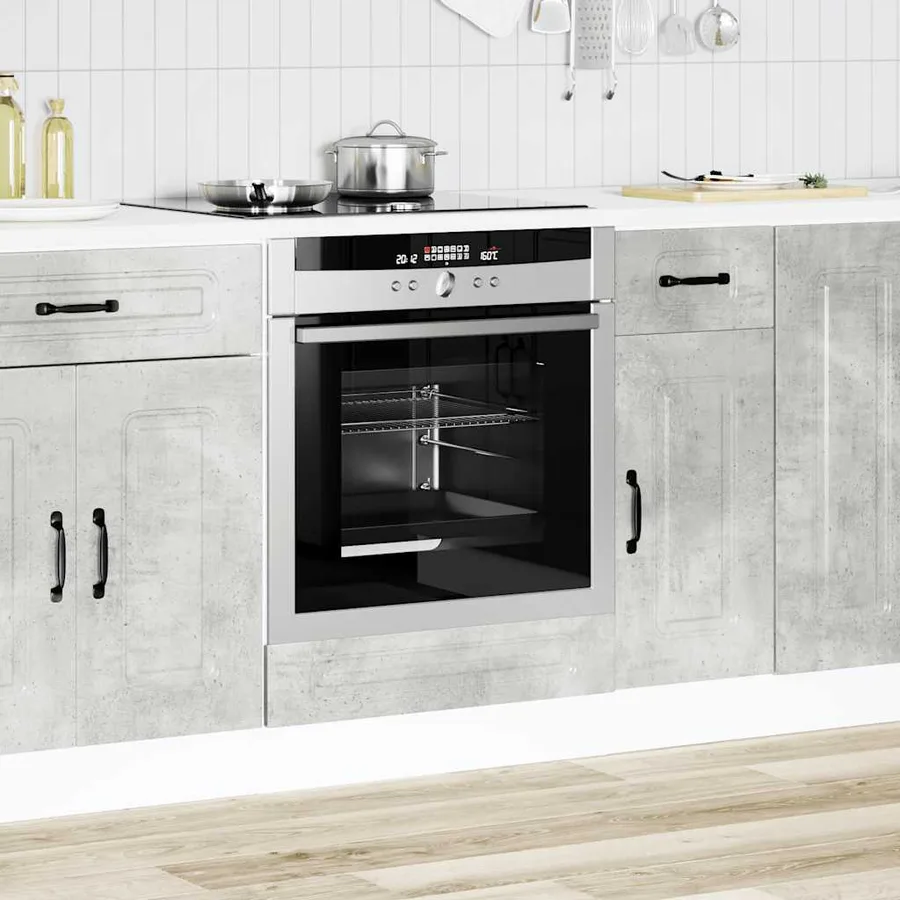 Armoire à four Kalmar gris béton bois d'ingénierie - 3