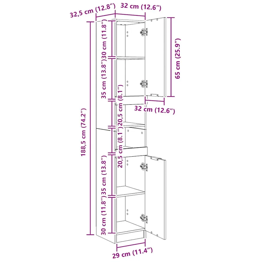 Armoire de salle de bain vieux bois bois d'ingénierie - 10