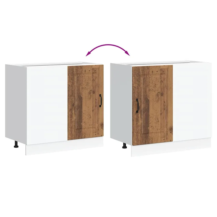Armoire de cuisine Kalmar vieux bois bois d'ingénierie - 8