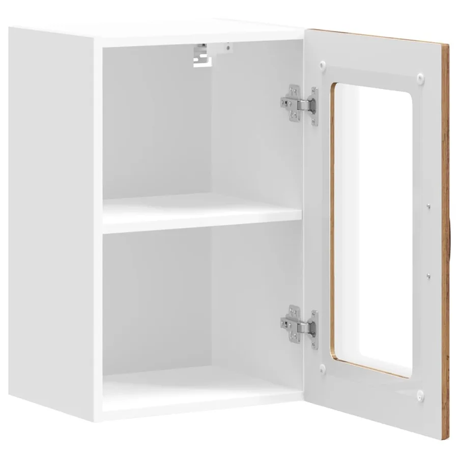 Armoire murale de cuisine avec porte vitrée "Kalmar" Bois d'ingénierie ancien - 7
